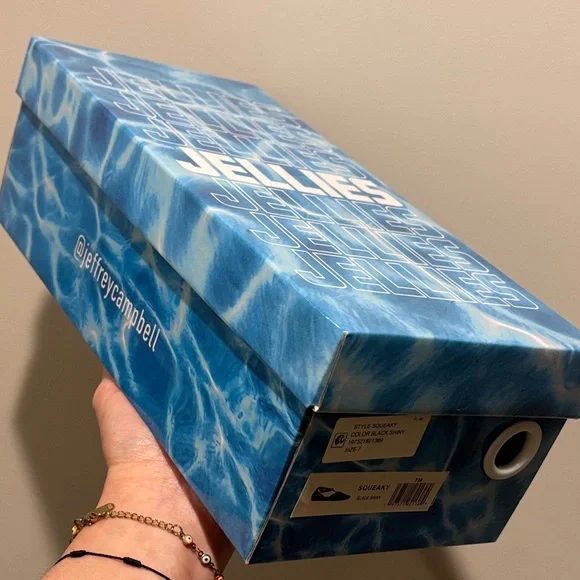 Y2K Jefferey Campbell Squeaky Jelly Flat Women's Size 7- Black- NWT - Picture 9 of 9